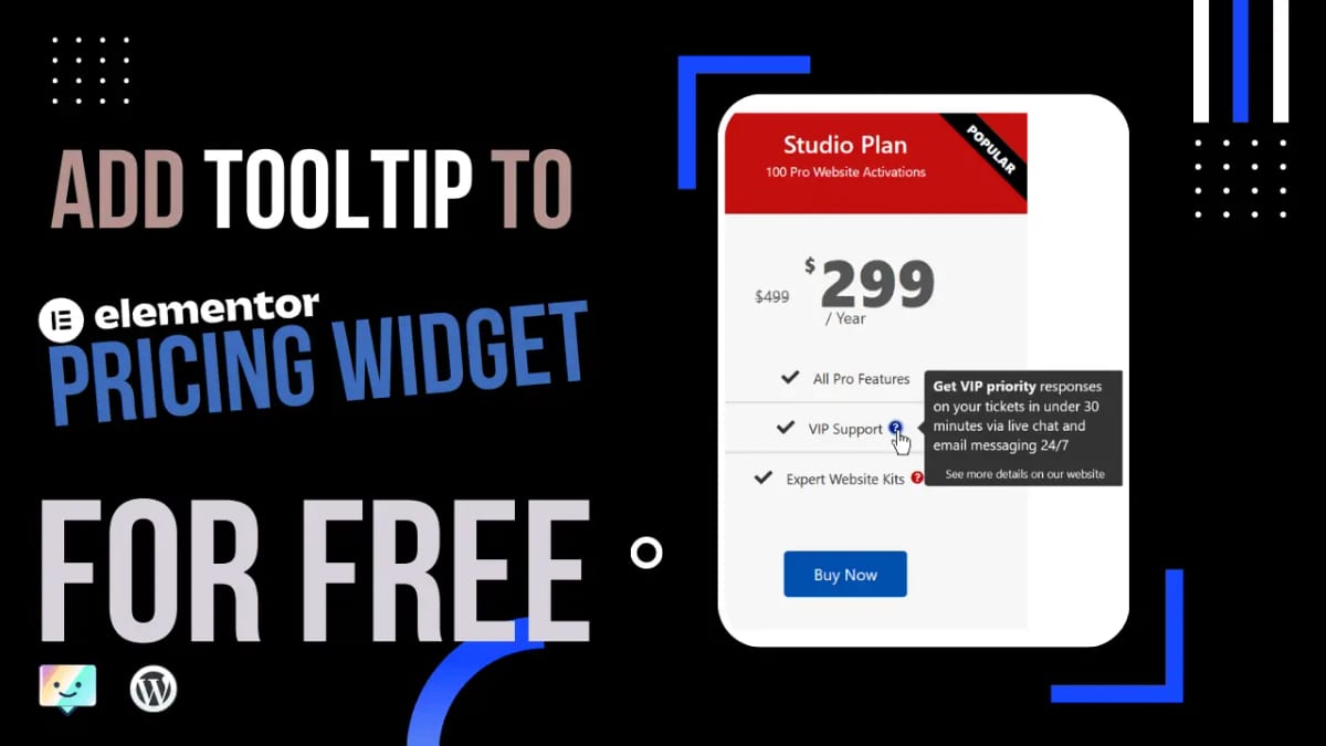 Tooltip Table Add a free tooltip to the elementor pricing table — Daveden