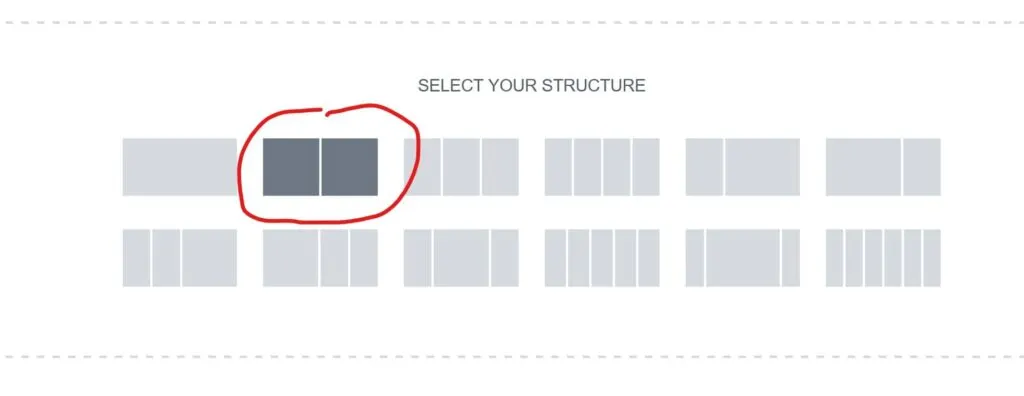 Select two column section template