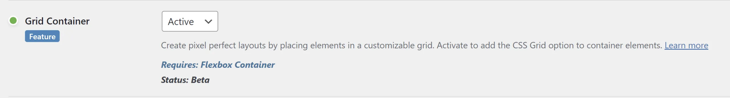 Activate the grid container feature