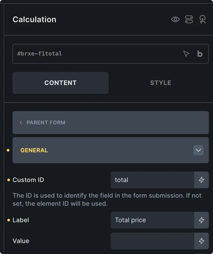 Bricksforge calculation field with Custom ID populated