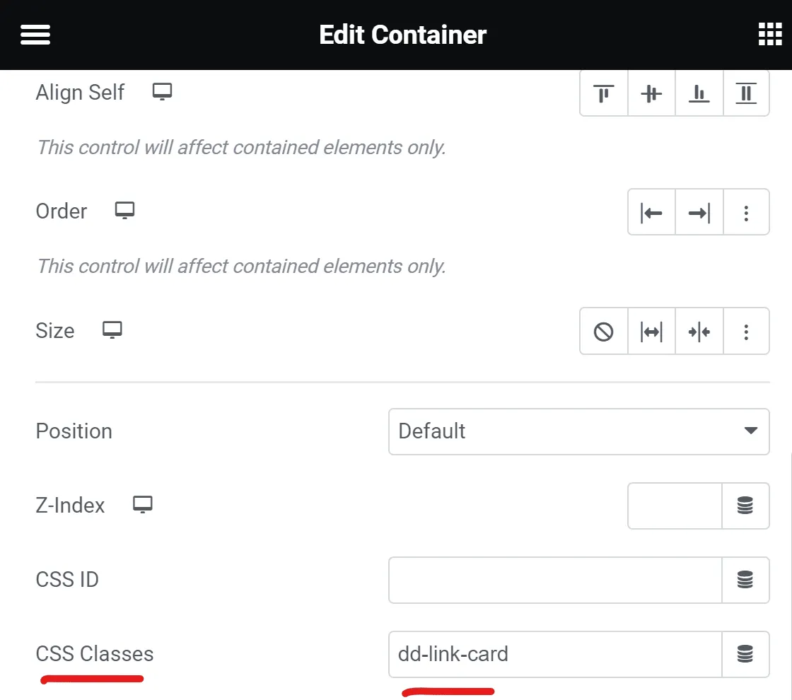 Add class name to container