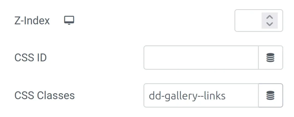add css class name to the gallery widget