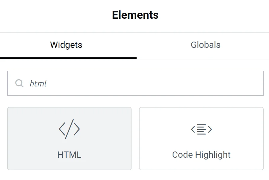 html widget