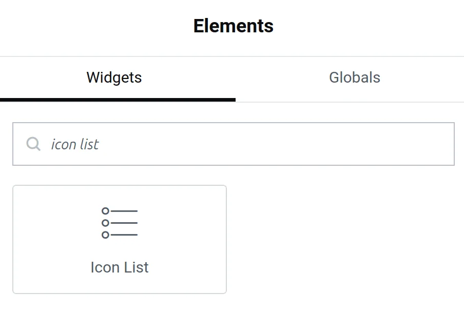 icon list widget