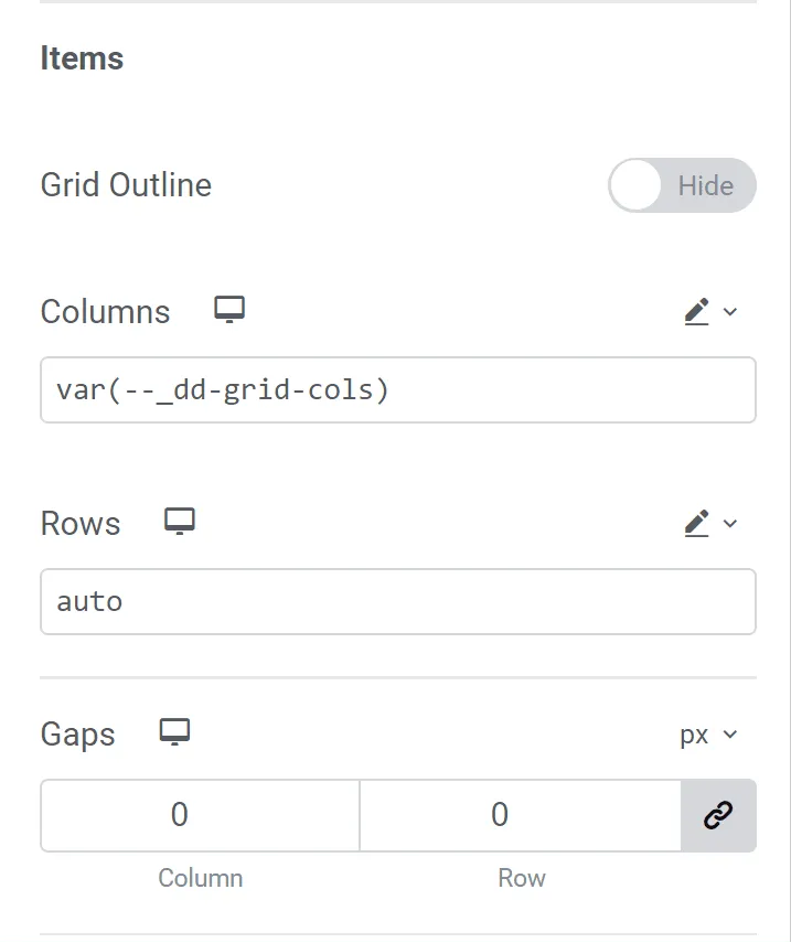 Parent grid template properties