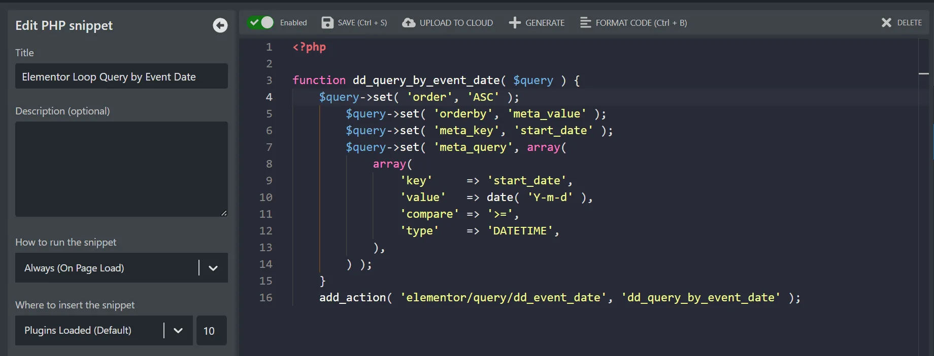php code snippet to order loop grid by acf field