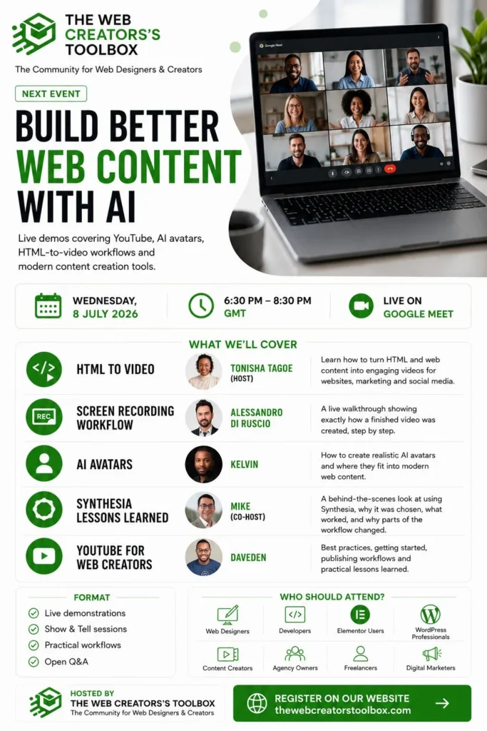 The Web Creators Toolbox session on building better web content with AI