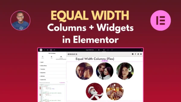 Create Equal Width Columns in Elementor
