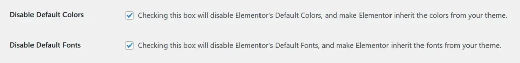 Disable Elementor's Default Fonts and Colours